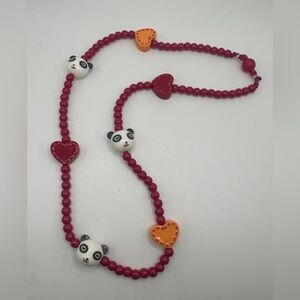 Vintage Gymboree Panda Heart Necklace, Little Panda, Panda Academy